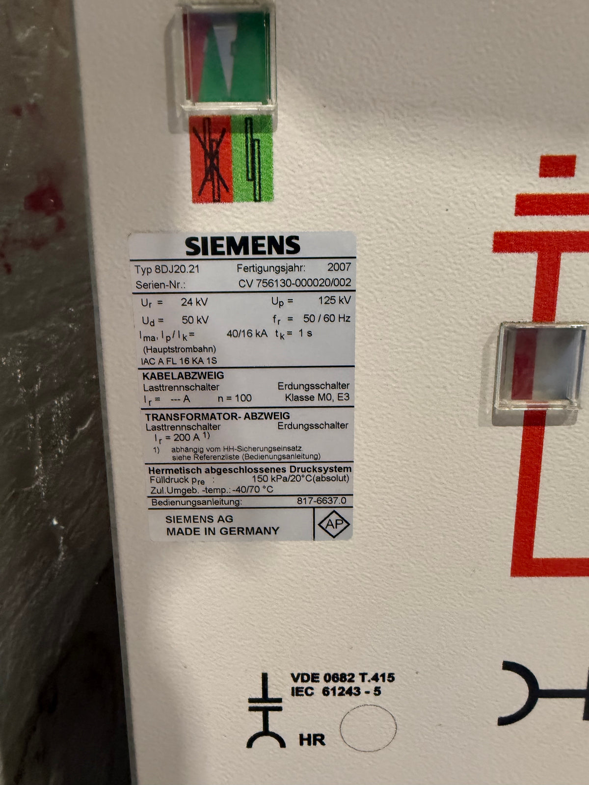 Enercon E48 - Siemens Switchgear Refurbished