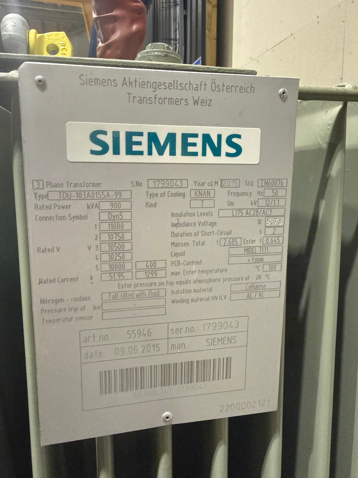 Enercon E48 - Siemens 11kV Transformer Refurbished