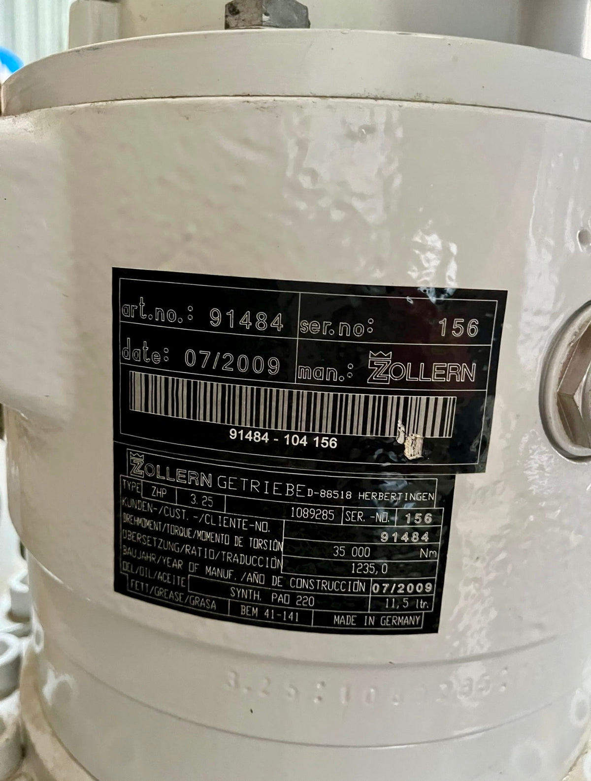 ENERCON E82/E2 - YAW GEARBOX (ZOLLERN 91484)